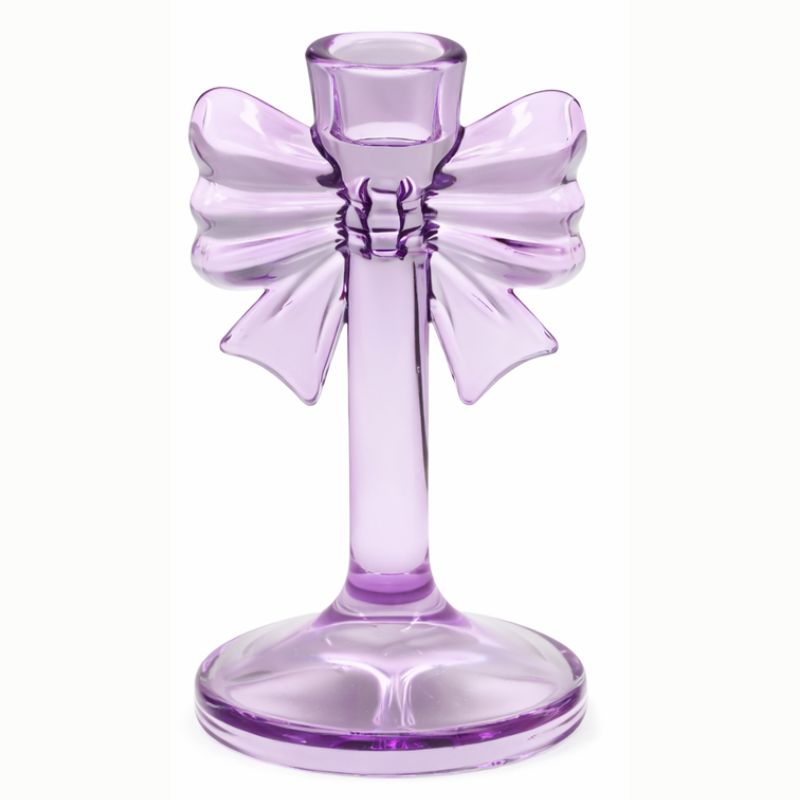 Castiçal c/Laço Glow Lilás