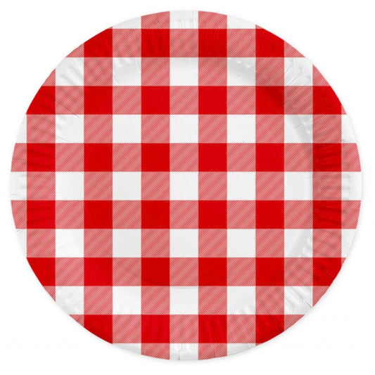 Pratos xadrez vermelho