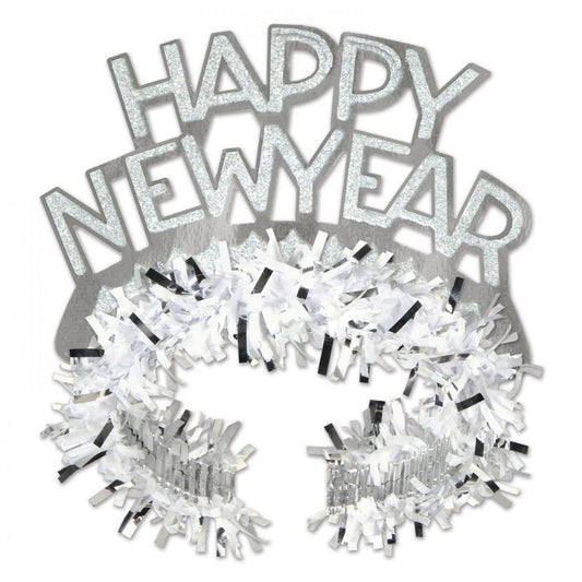 Tiara Happy New Year Prateada