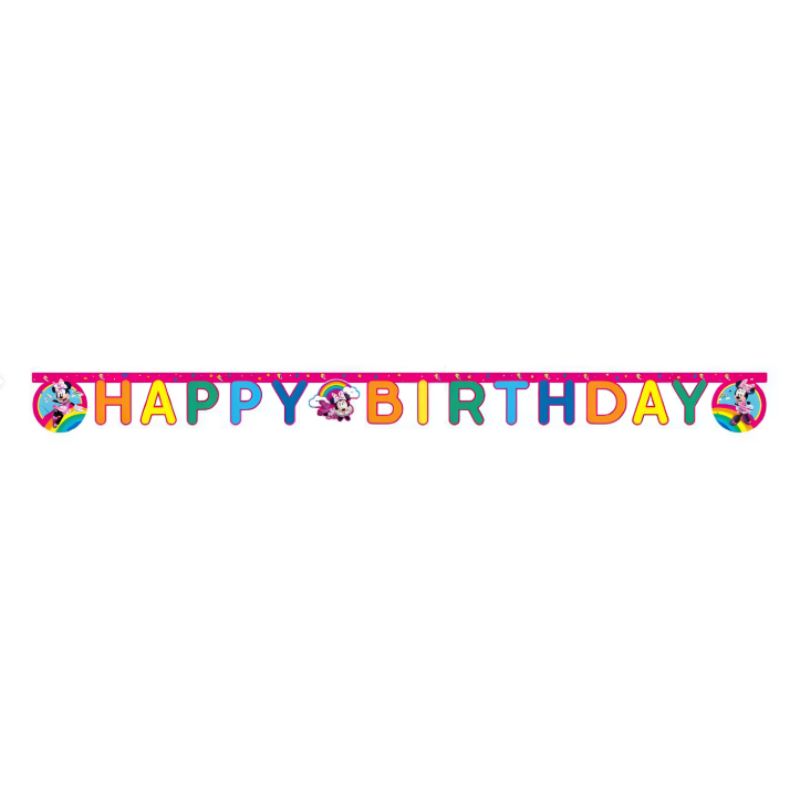 Banner Happy Birthday Minnie Rainbow