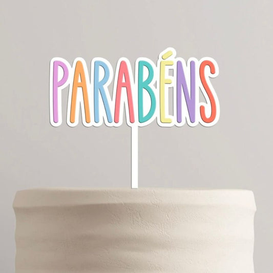 Topo parabéns pastel mdf br...