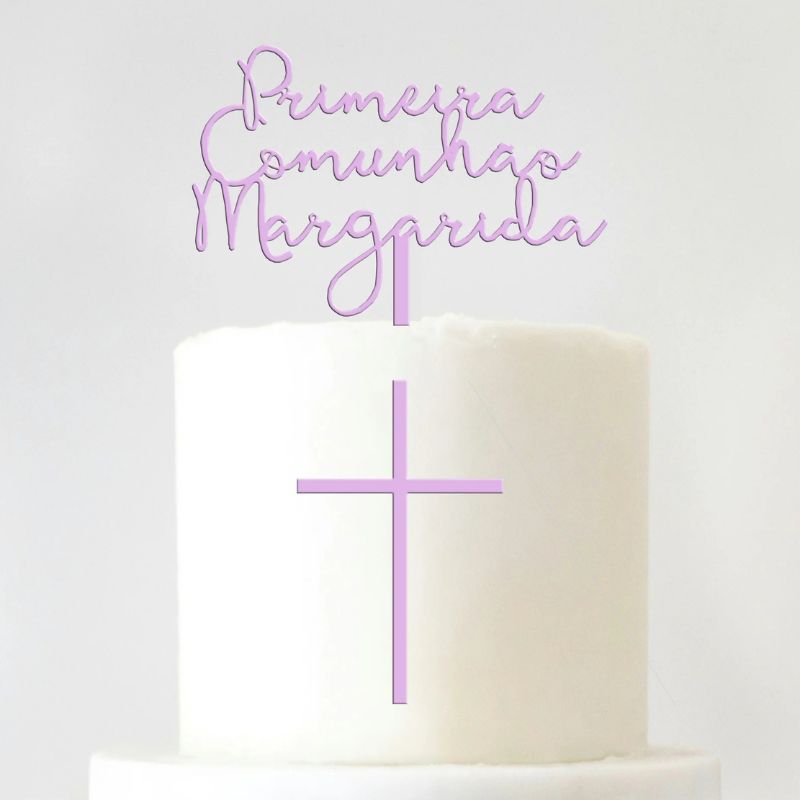 Topo bolo personalizavel e cruz