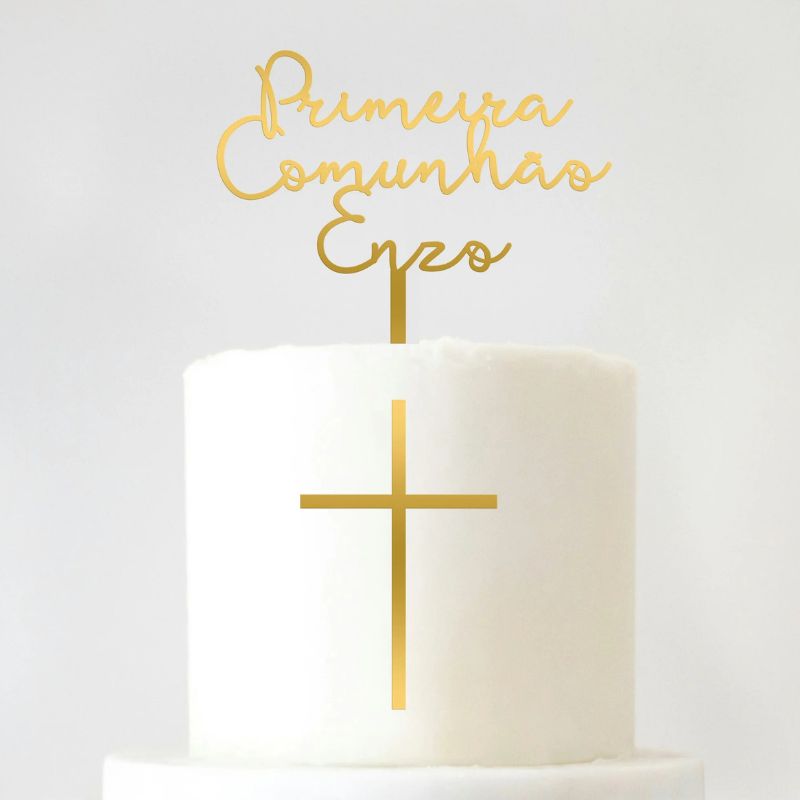 Topo bolo personalizavel e cruz