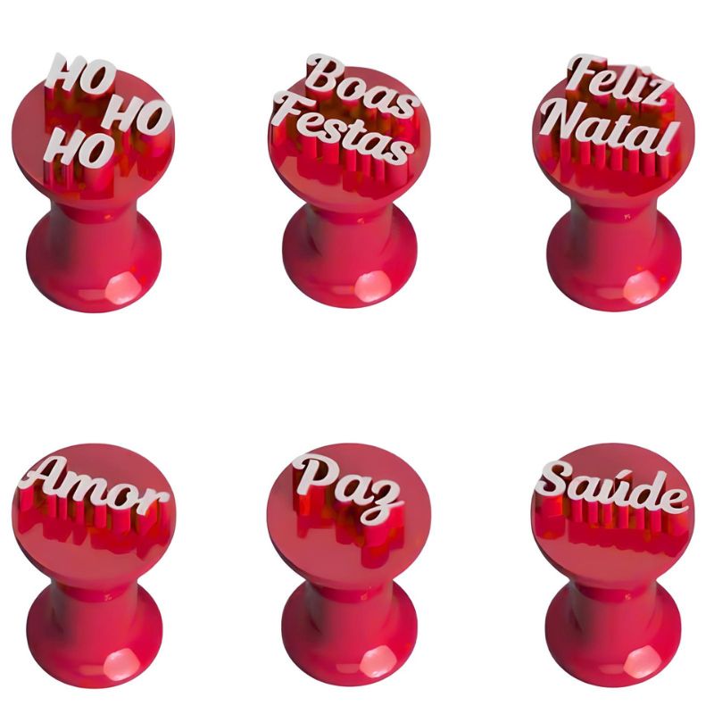 Conj. Carimbos para Brigadeiros, Natal-Textos