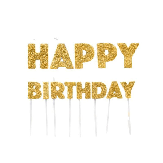 Velas Pick Douradas Happy B...