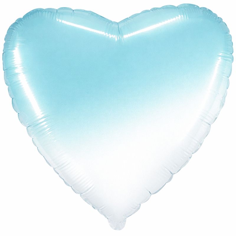 Balão Coração Azul Pastel Gradiente