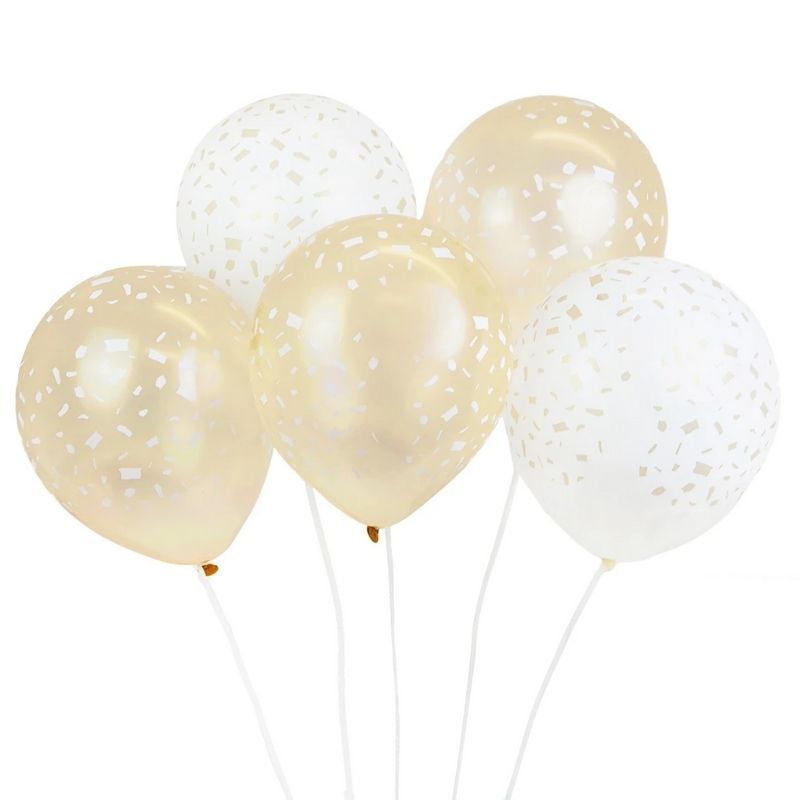 Conjunto Balões Dourado e Branco