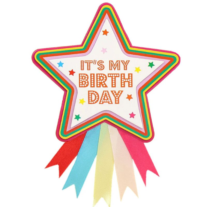 Crachat estrela happy birthday
