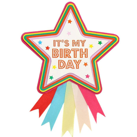 Crachat estrela happy birthday