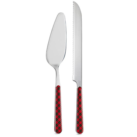 Conj sobremesa tartan vermelho