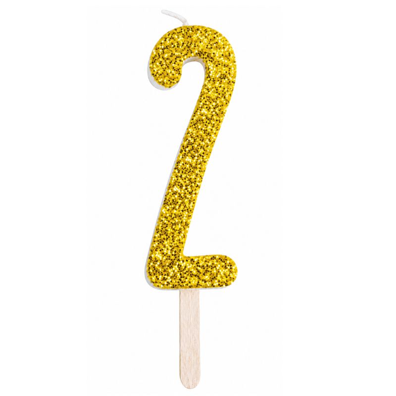 Vela Número Dourado Glitter-2