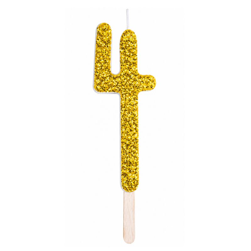 Vela Número Dourado Glitter-4