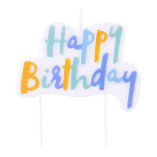 Vela H-bday Azul Pastel
