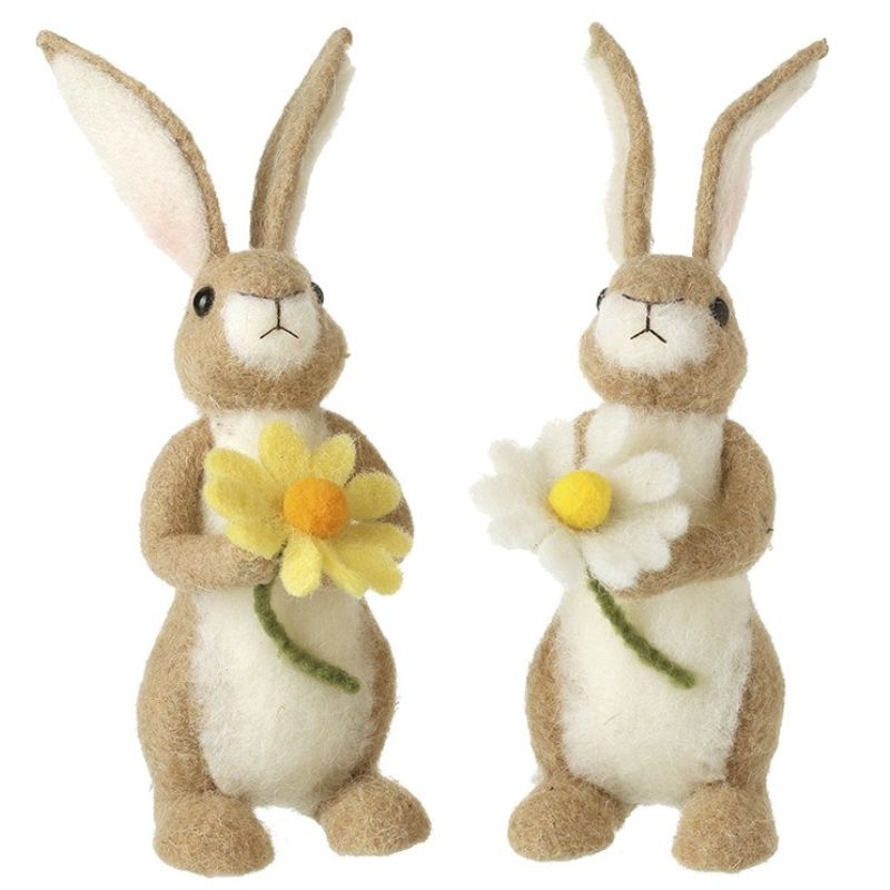 Coelho com flor 22cm