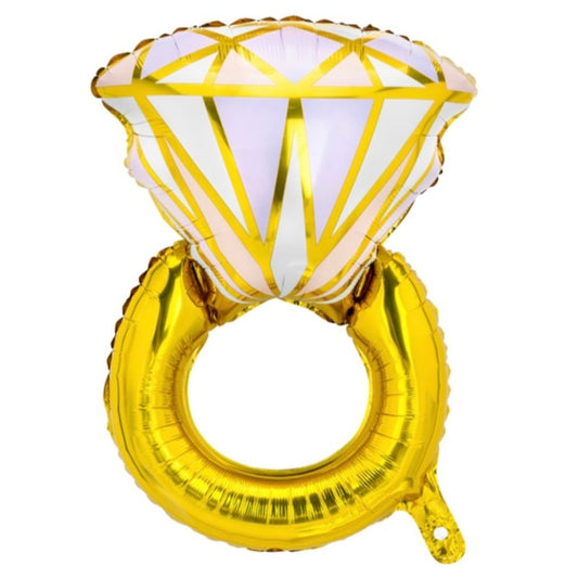Balão metálico anel dourado...