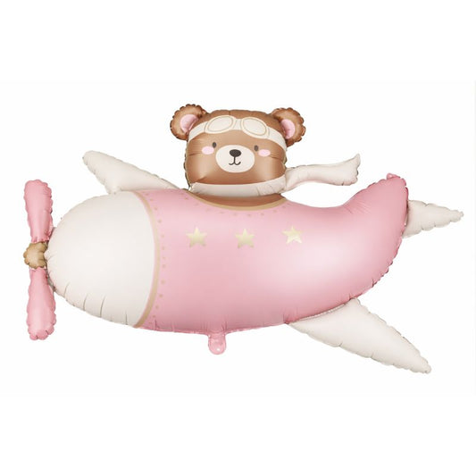 Balão Urso Avião Rosa
