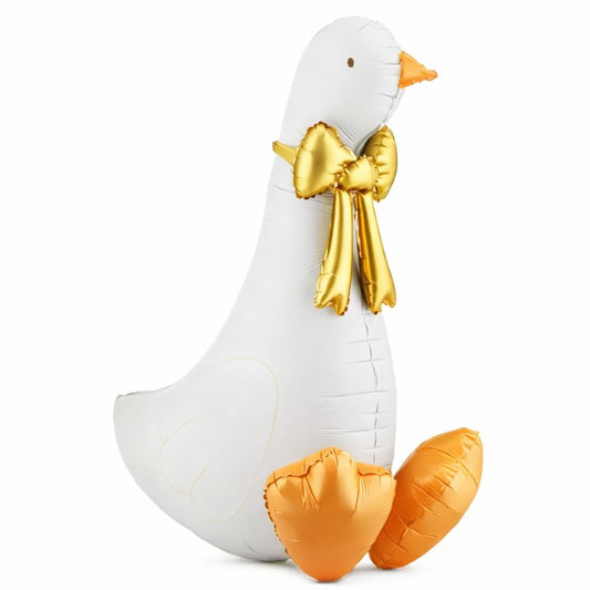 Balão Ganso c/ Laço Dourado