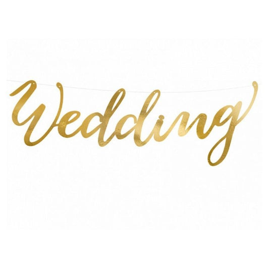 Banner Wedding Dourado