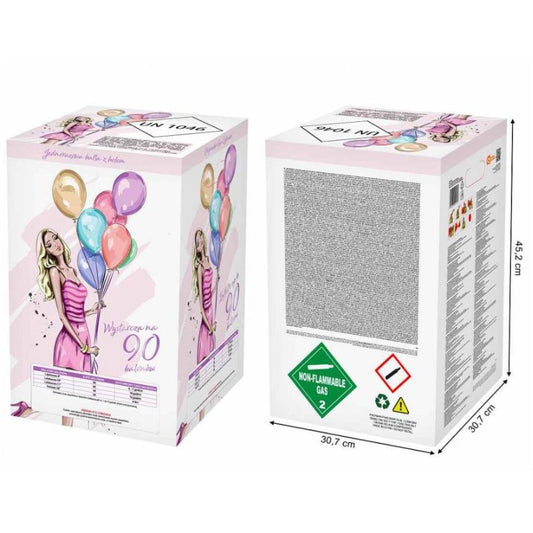 Botija de Gás Hélio 90 balões