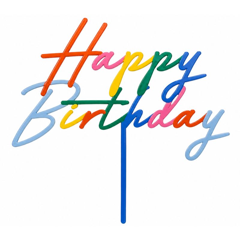 Topper Happy Birthday Arco Iris