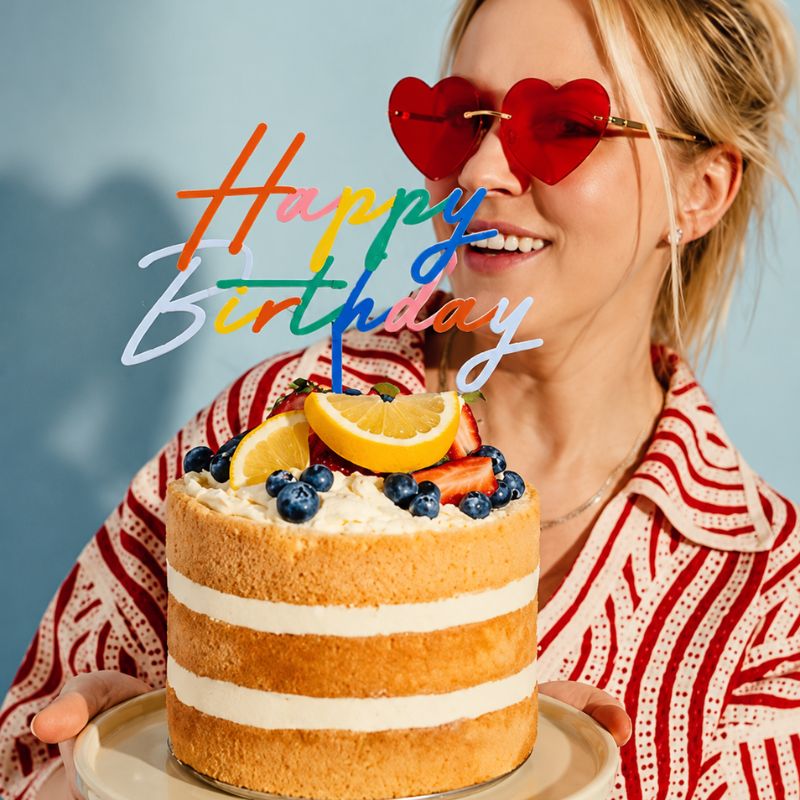 Topper Happy Birthday Arco Iris