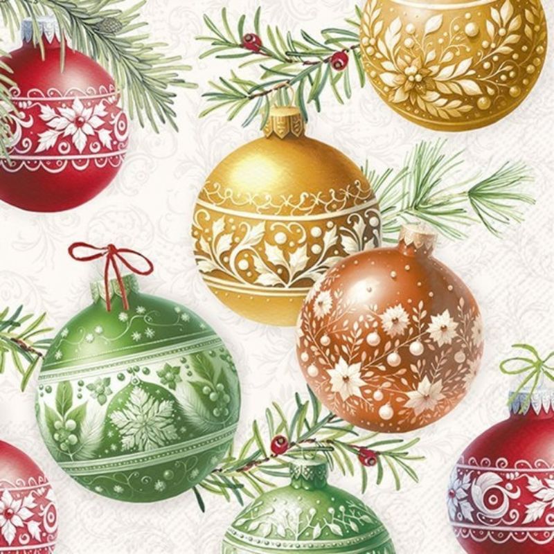 Guardanapos bolas de natal