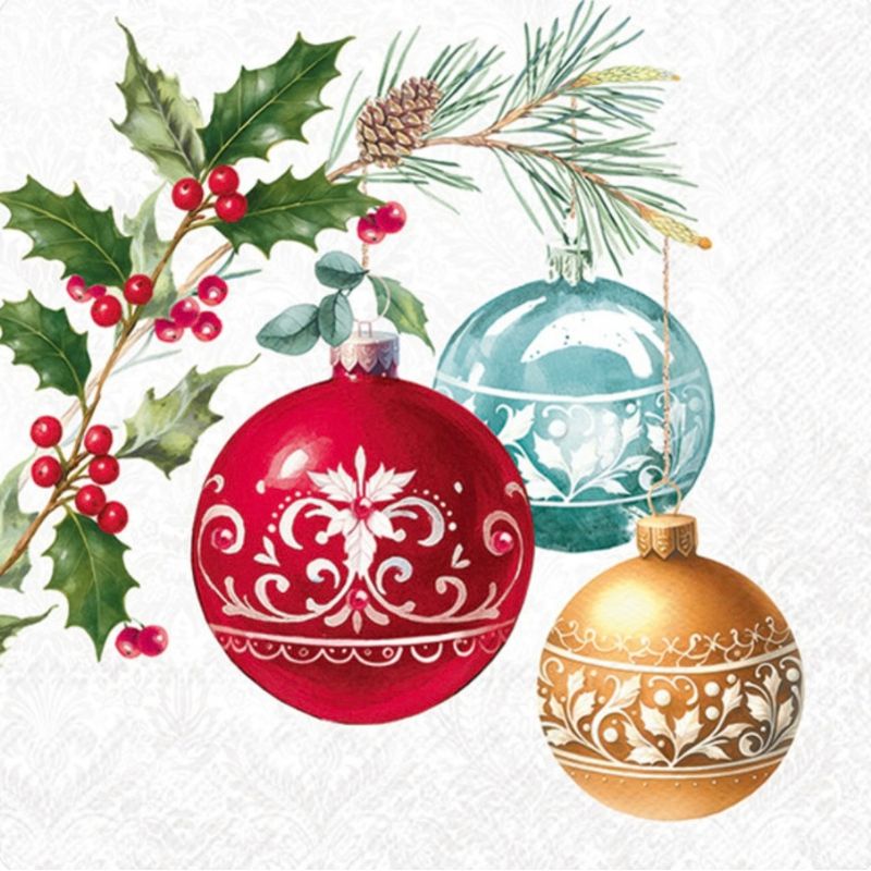 Guardanapos bolas de natal