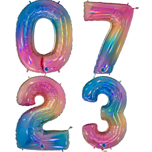 Balões Números Arco-íris 102cm