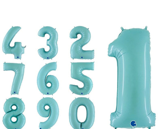 Balões Números Azul Bebé 36cm