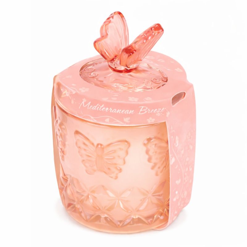 Pote Vela Borboleta Rosa