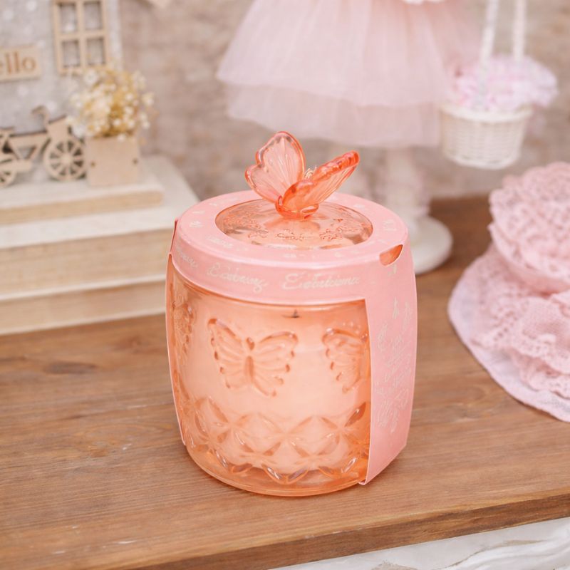 Pote Vela Borboleta Rosa