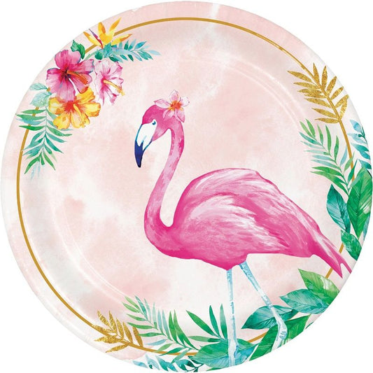Pratos Flamingo Tropical 18cm