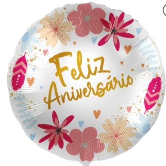 Balão Feliz Aniversário 46cm