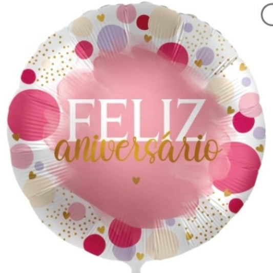 Balão Feliz Aniversário 46cm