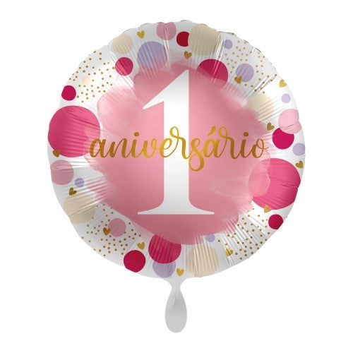 Balão 1ºAniversário Rosa