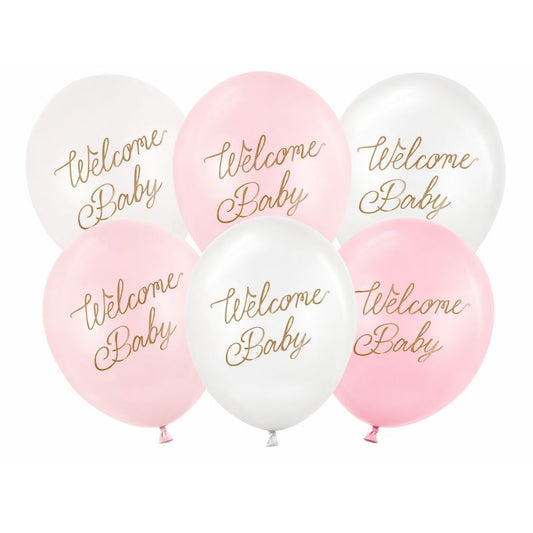 Balões Welcome Baby Rosa