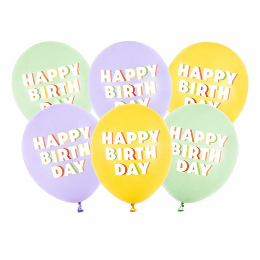 Balões Pastel Happy Birthday