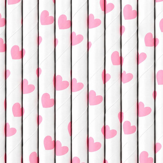 Palhinhas Corações Rosa