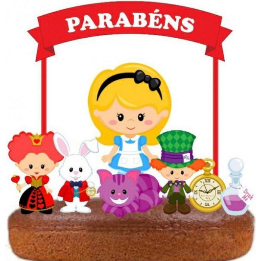 Topo de Bolo Alice