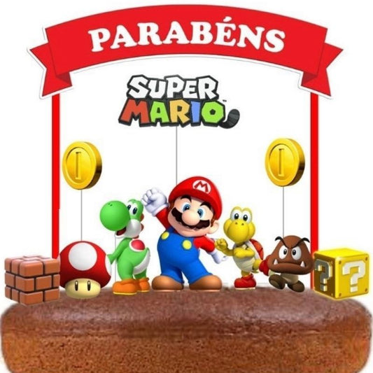 Topo de Bolo Super Mário