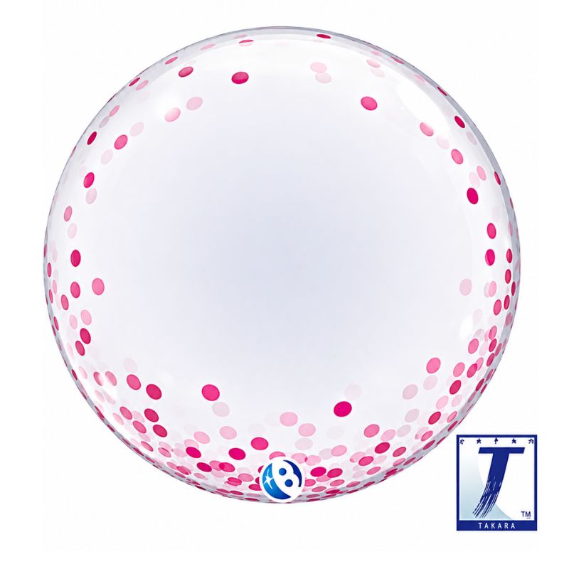 Balão Bubble Pink dots 61cm