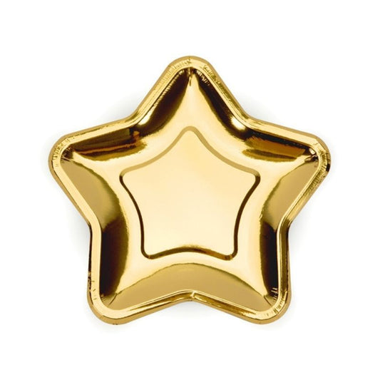 Pratos Estrela Douradas 18cm