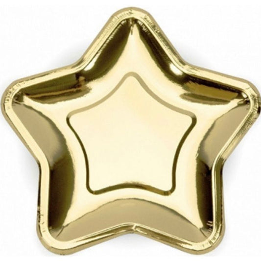 Pratos Estrelas Douradas 23cm