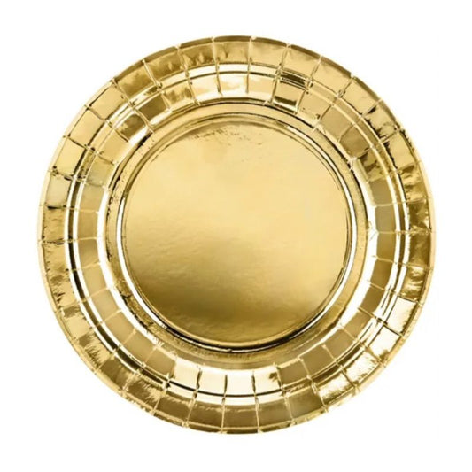 Pratos Dourados Metalico 18cm