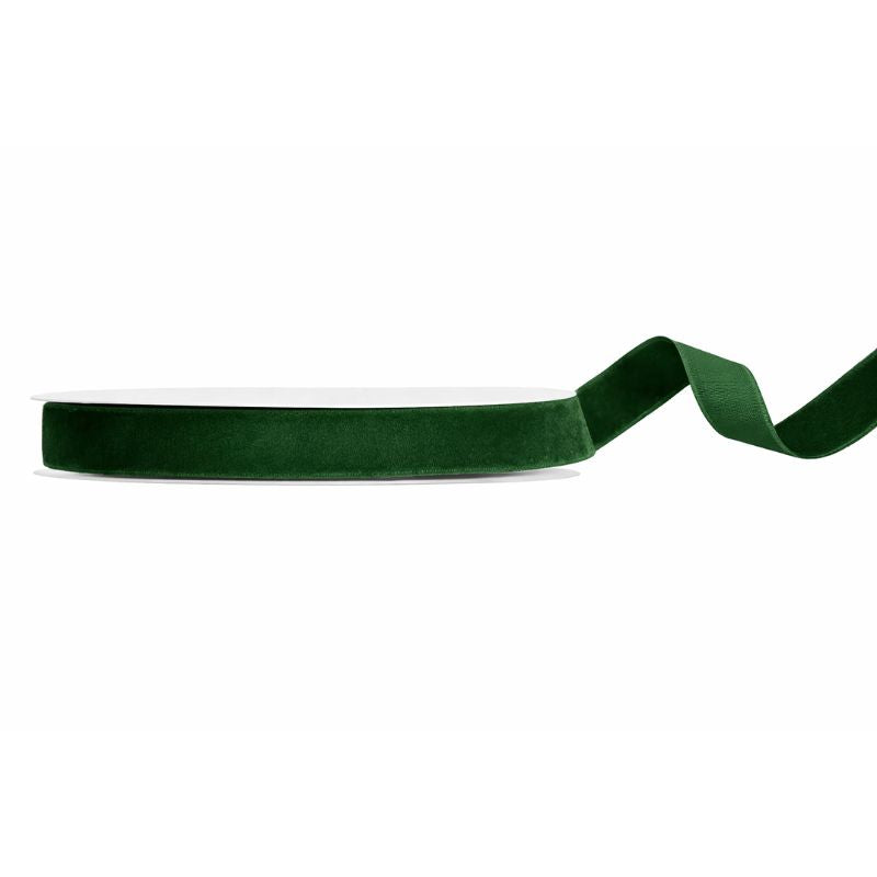 Fita veludo verde garrafa 15mm