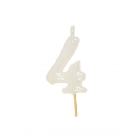 Vela # 4 Branco 5.5cm